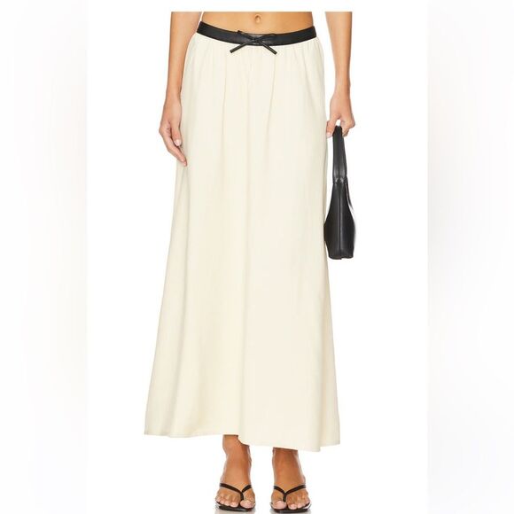 WeWoreWhat Bow Maxi Skirt in Wood Ash & Black S NWOT - Picture 4 of 12